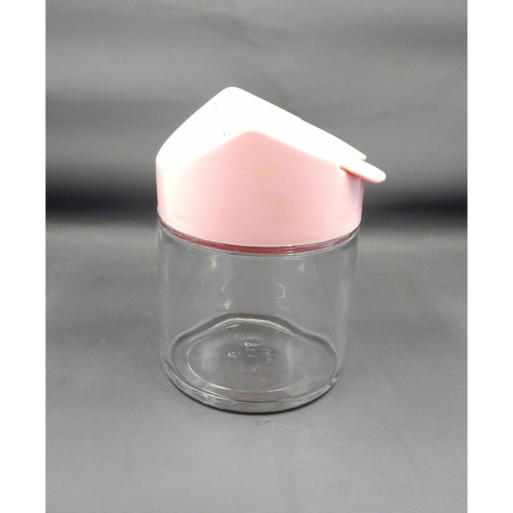 Gemco Sugar Bowl Glass Mauve Pink Flip Top Plastic Lid (No Spoon)